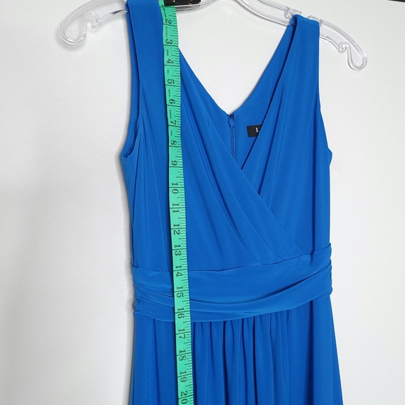 LAUREN RALPH LAUREN Sleeveless V-neck Jersey Formal Maxi Dress Royal Blue size 0 - Picture 8 of 15
